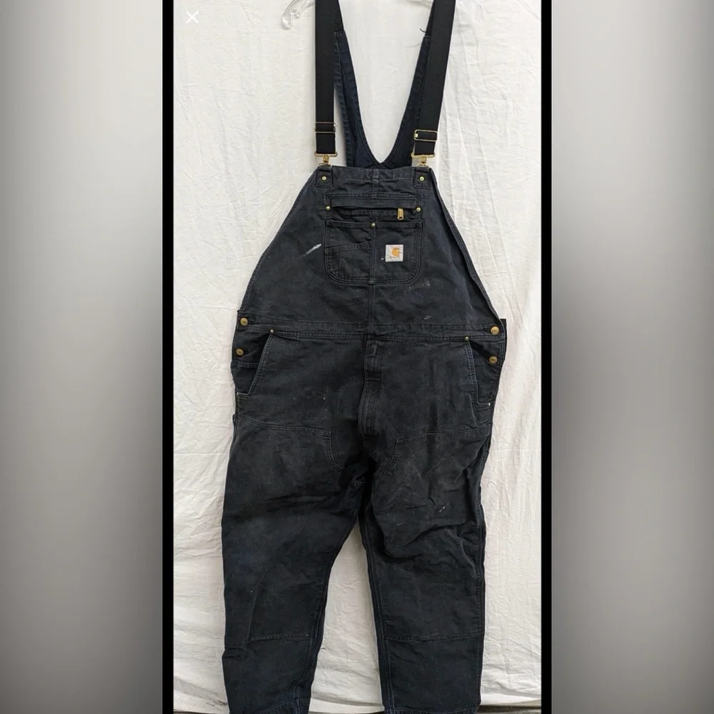 Carhartt Duck Bib Overalls | Black | Relaxed Fit | 50x34